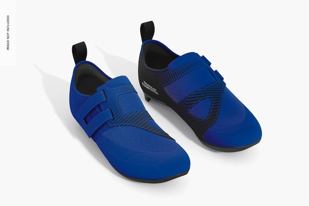 PSD triathlon unisex shoes mockup, perspective