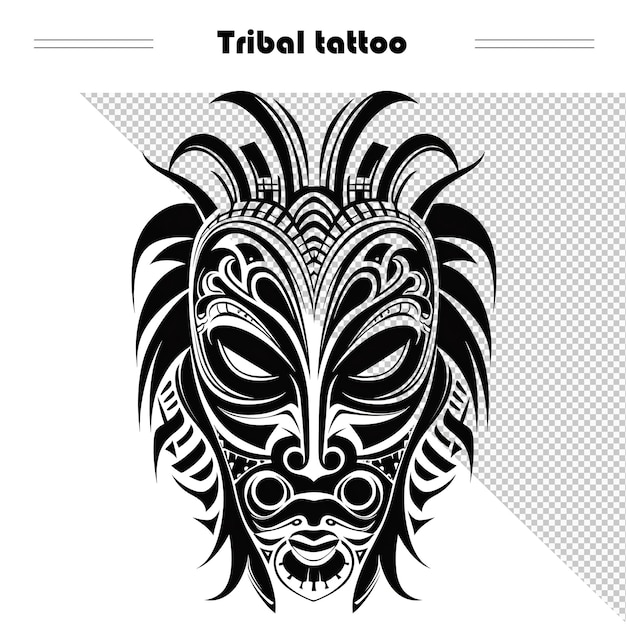 PSD a tribal tattoo with a black and white background