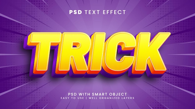 trick 3d editable text effect with party and happy text style