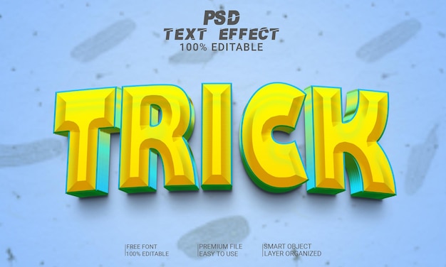 트릭 3D 텍스트 효과 PSD 파일