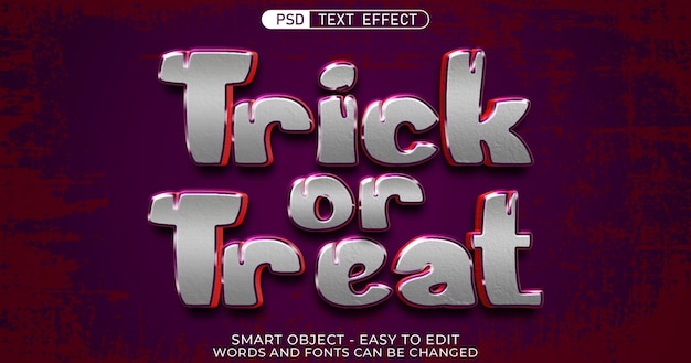 PSD trick or treat effetto testo in stile 3d