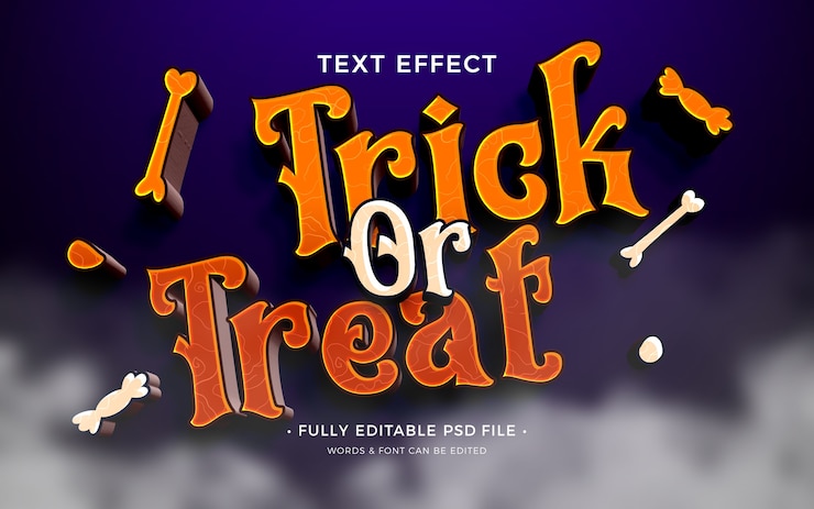 PSD trick or treat text effect