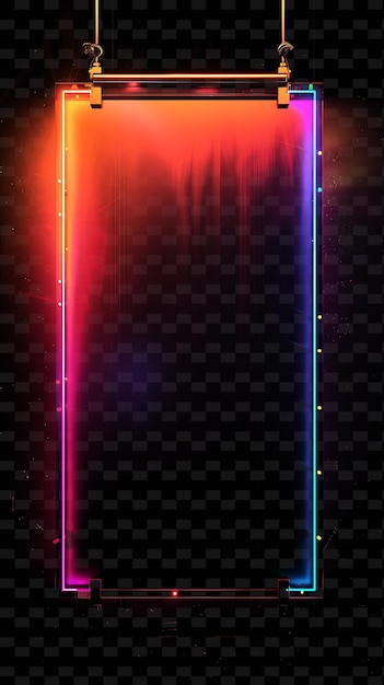 PSD Трехцветная светодиодная вывеска с прямоугольной доской трицветная форма y2k форма креативная декорация вывески