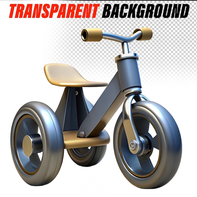 PSD tricycle isolated on background 3d rendering illustration