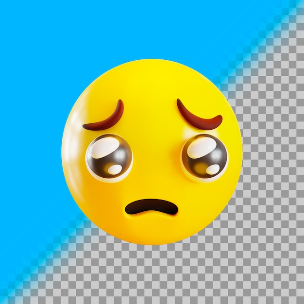 Triest emoji 3d-pictogram