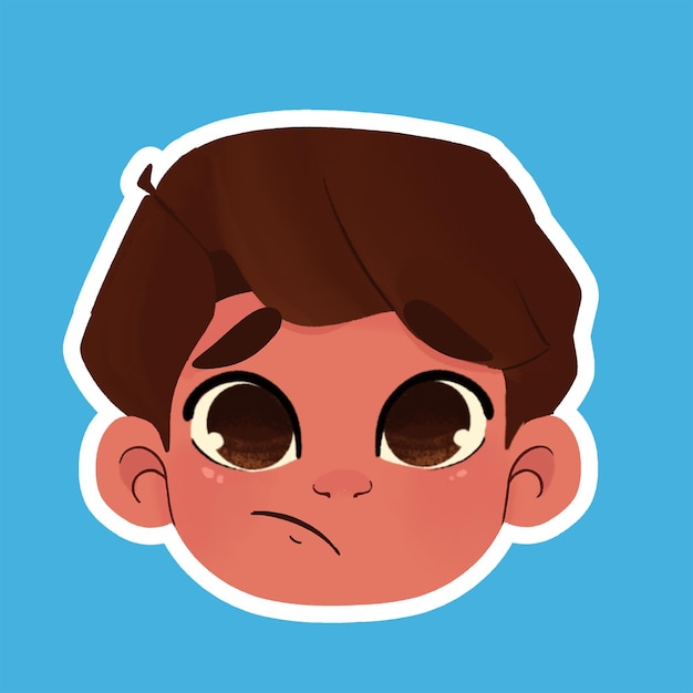Trieste jongen sticker illustratie