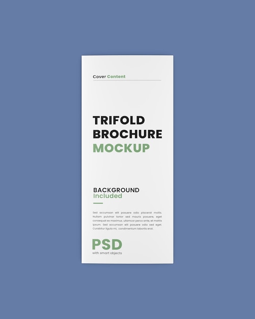 Trifold brochure closed top view