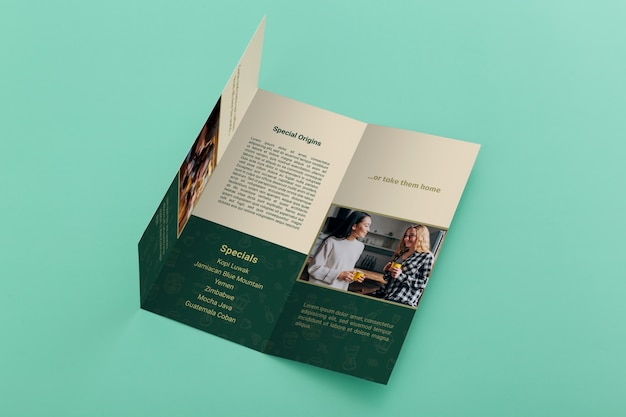 PSD trifold brochure concept mock-up