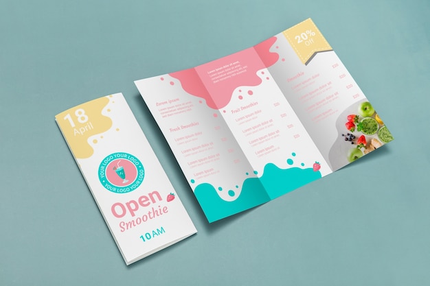 PSD trifold brochure concept mock-up