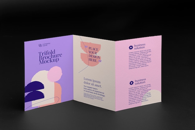 PSD trifold brochure design mockup