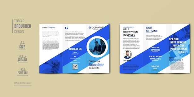 PSD trifold brochure design template