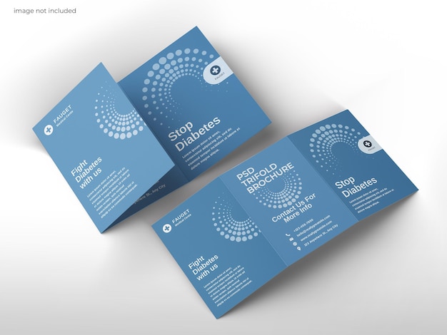 PSD trifold brochure mockup a4