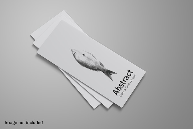 Trifold brochure mockup as stack