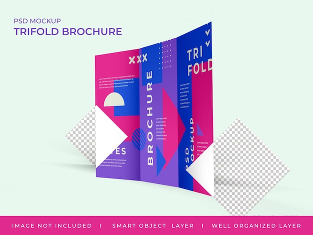 Trifold Brochure Mockup Design Isolated