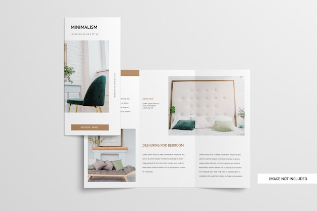 Trifold Brochure Mockup Isolated