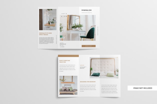 Trifold brochure mockup isolated