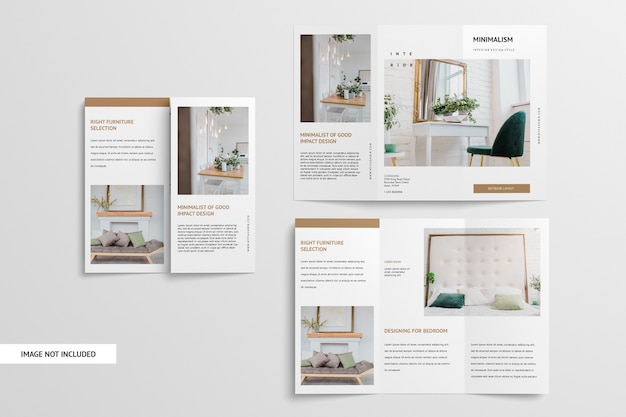 trifold brochure mockup isolated