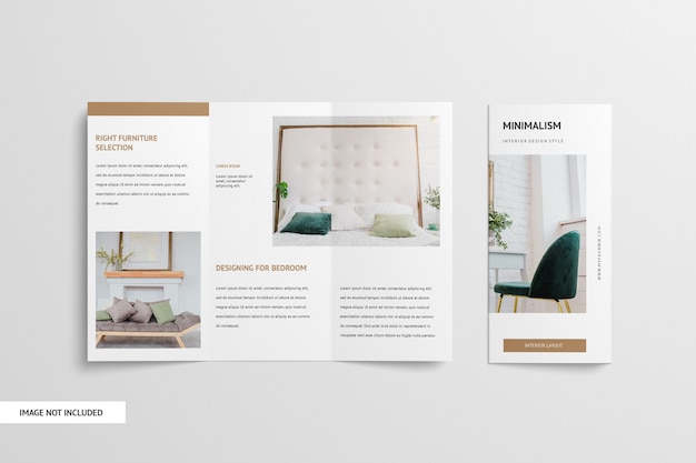 Trifold brochure mockup isolated