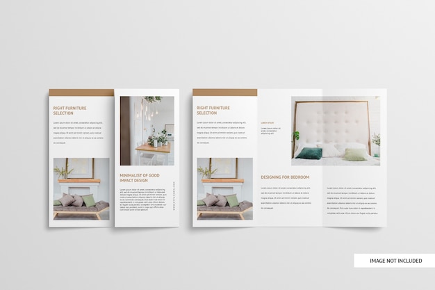 Brochure a tre ante mockup isolato