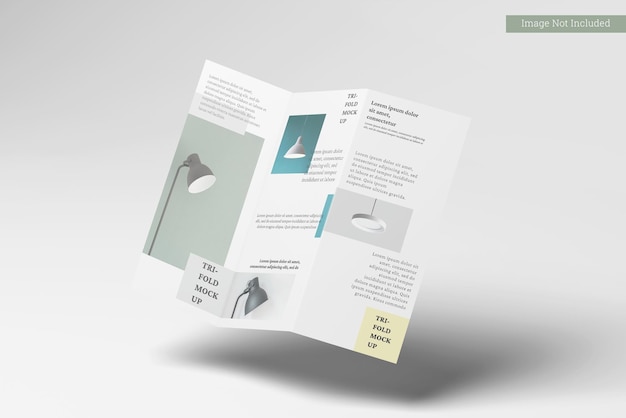 Brochure a tre ante mockup vista sinistra