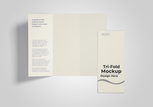 trifold brochure mockup for marketing and presentation