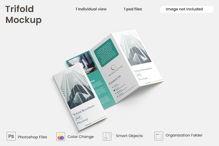 PSD макет брошюры trifold premium psd