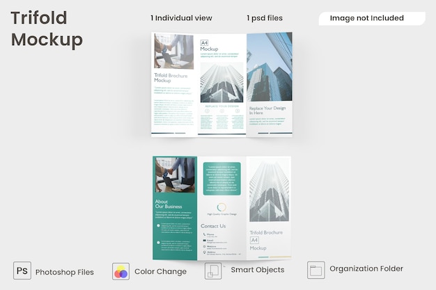 Trifold brochure mockup premium psd