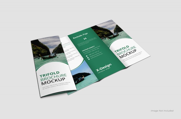 Trifold brochure mockup template