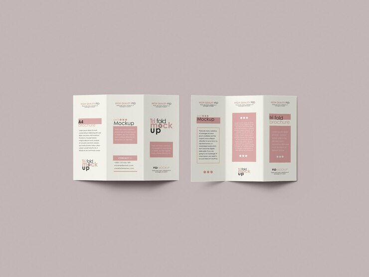 PSD trifold brochure mockup