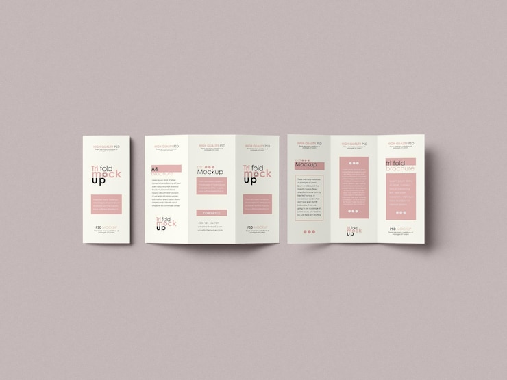 PSD trifold brochure mockup