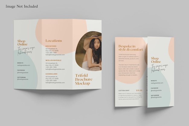 Trifold brochure mockup