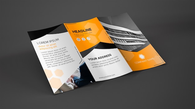 Trifold brochure mockup