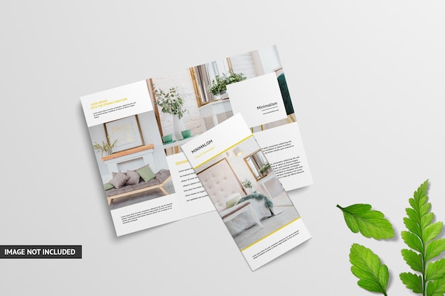 Trifold brochure mockup