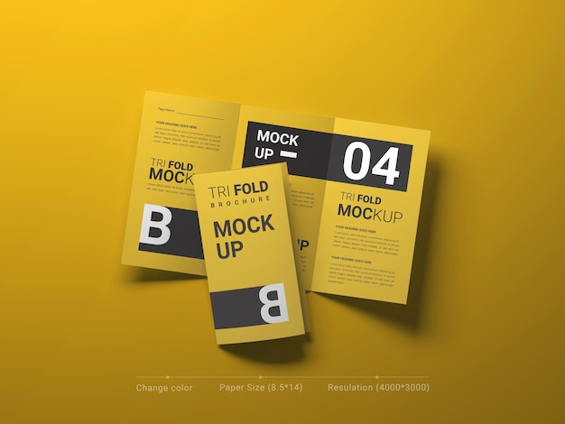 Trifold brochure mockup