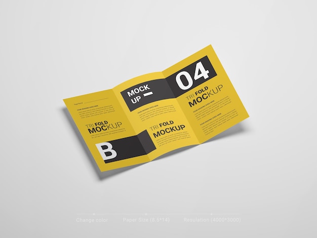 Mockup di brochure a tre ante