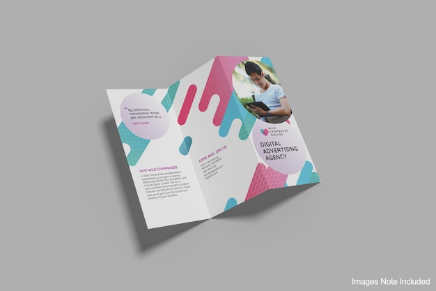 PSD mockup di brochure a tre ante