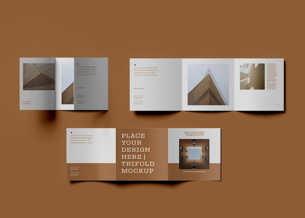 Mockup di brochure a tre ante