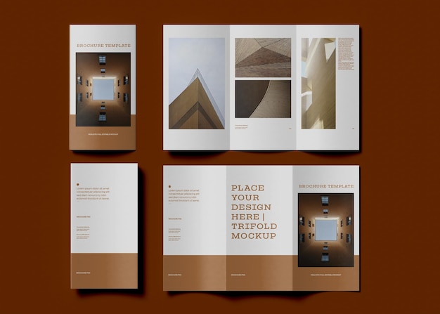 Mockup di brochure a tre ante