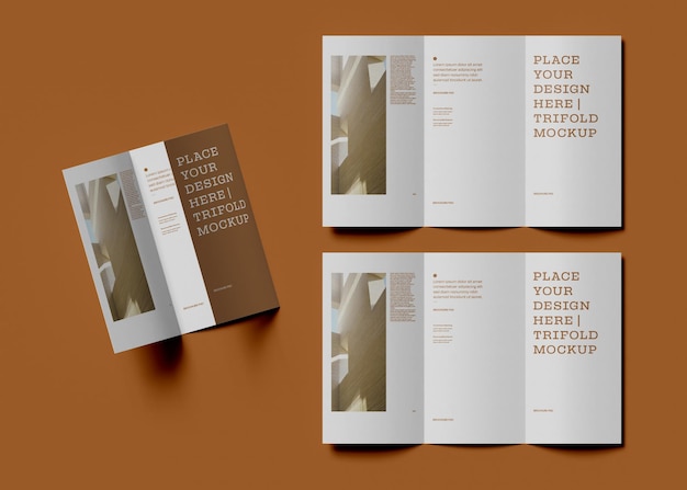 Mockup di brochure a tre ante