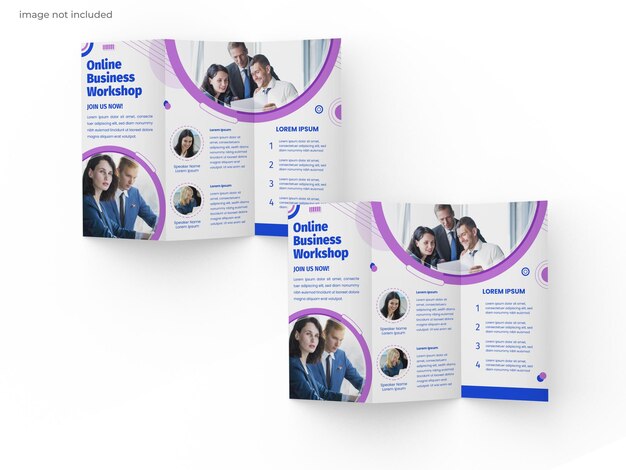 PSD trifold brochure mockup