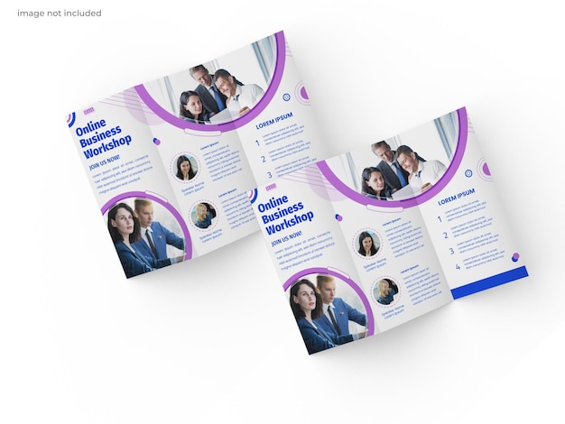 PSD mockup di brochure a tre ante