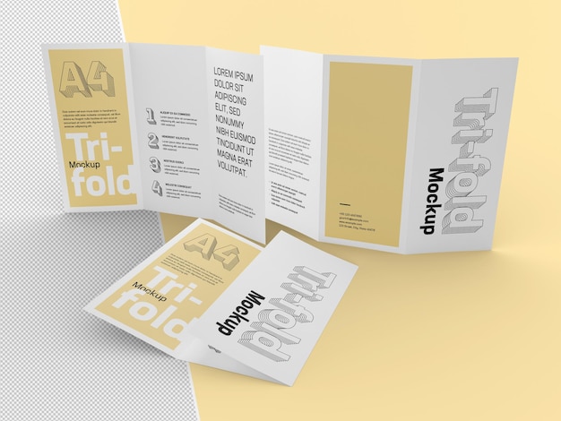 Mockup di brochure a tre ante