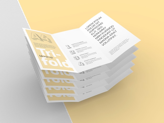 PSD mockup di brochure a tre ante