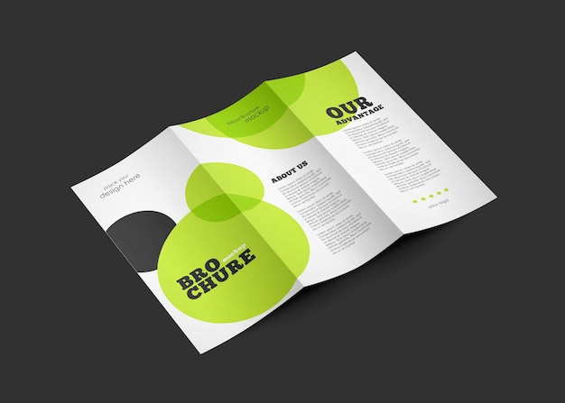 Trifold brochure mockup