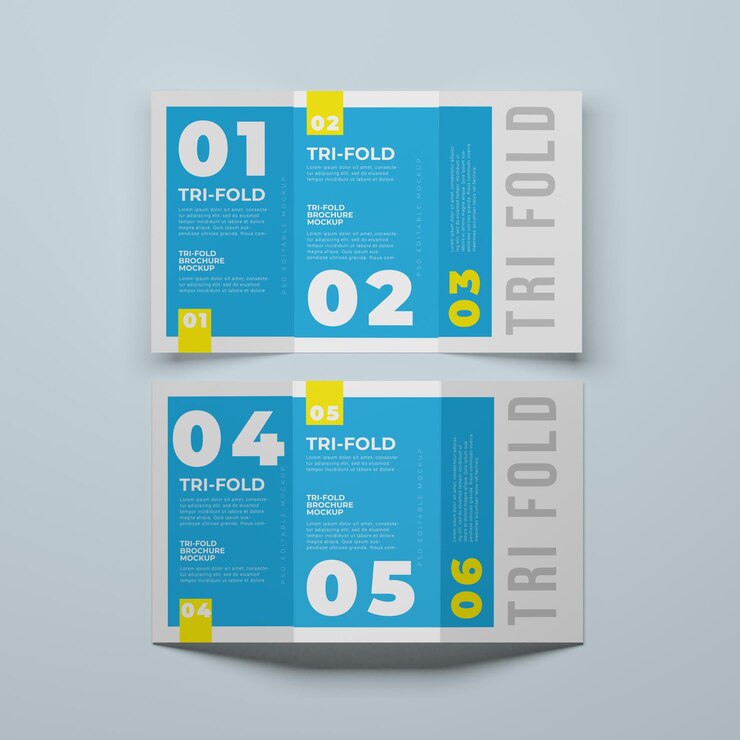 PSD trifold brochure mockup
