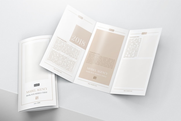 Trifold brochure mockup