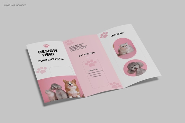 Trifold brochure mockup