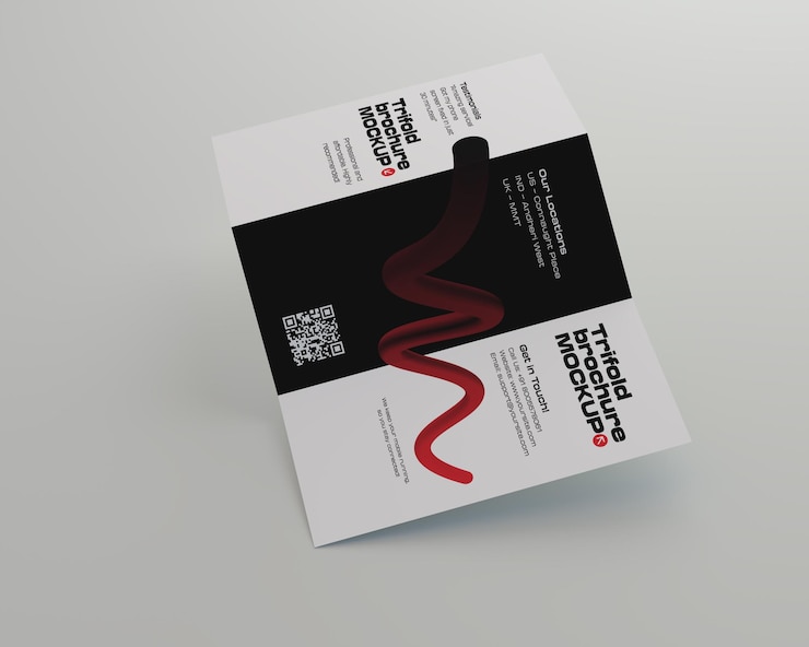 PSD trifold brochure mockup