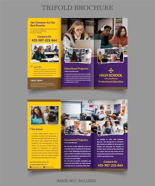 Trifold brochure sjabloon voor onderwijs