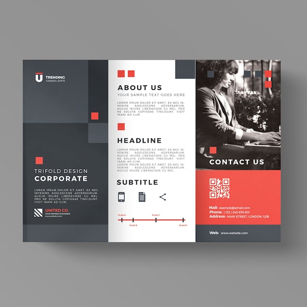 Trifold business brochure template